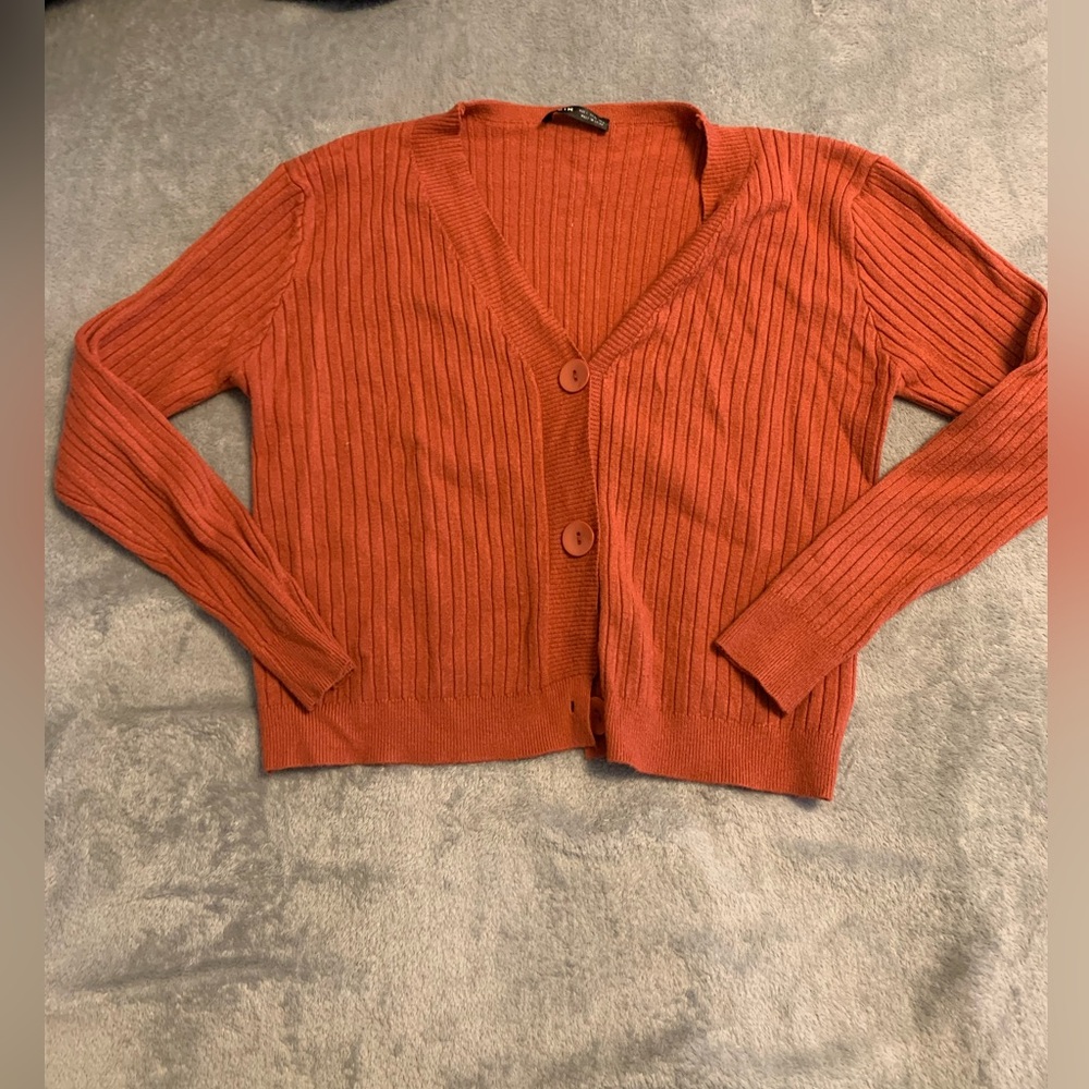 SHEIN Women's Brick Red Cardigan Sweater